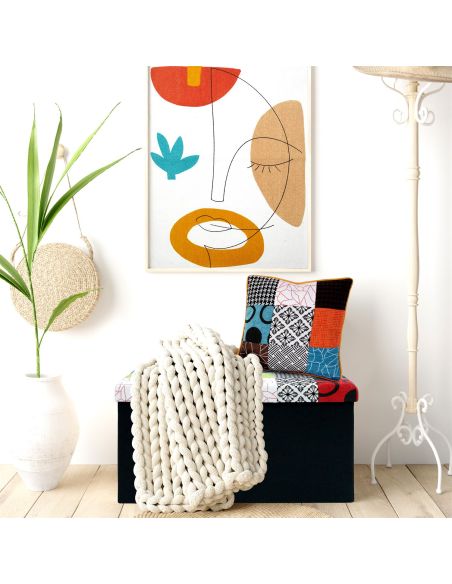 Coussin en Patchwork Déhoussable / Dimensions : 40 x 40 x 10 cm