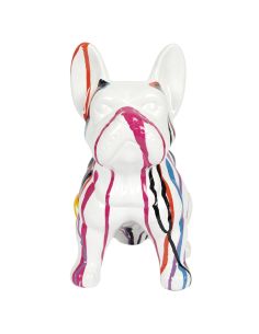Bulldog Multicolore en Céramique / Hauteur : 30 cm