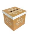 Urne "Joyeux Anniversaire" Couleur Kraft et Blanc - Dimensions : 20 x 20 x 20 cm