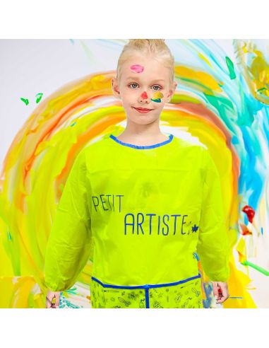 Tablier Manche Longue pour Enfant 3 - 8 ans Imprimé "PETIT ARTISTE" / Taille Unique