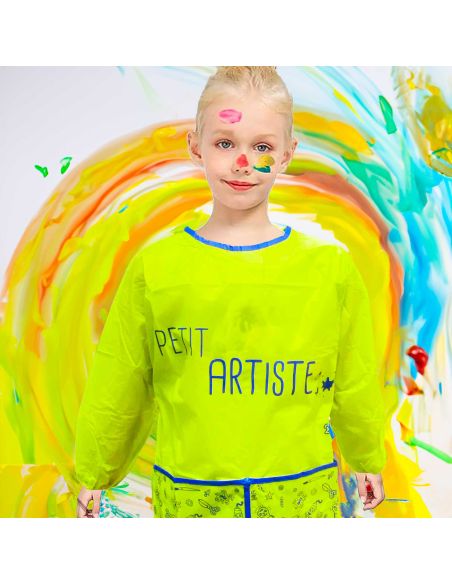 Tablier Manche Longue pour Enfant 3 - 8 ans Imprimé "PETIT ARTISTE" / Taille Unique