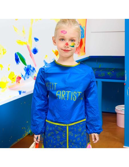 Tablier Manche Longue pour Enfant 3 - 8 ans Imprimé "PETIT ARTISTE" / Taille Unique