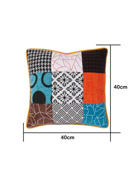 Coussin en Patchwork Déhoussable / Dimensions : 40 x 40 x 10 cm