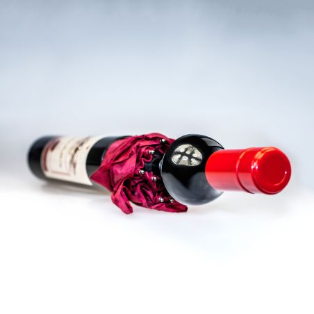Parapluie en Forme de Bouteille De Vin Rouge - Dimensions ouvert : 61 x 90 cm