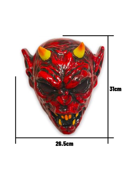Masque Démon Cornu avec Elastique de Maintient - Taille Unique