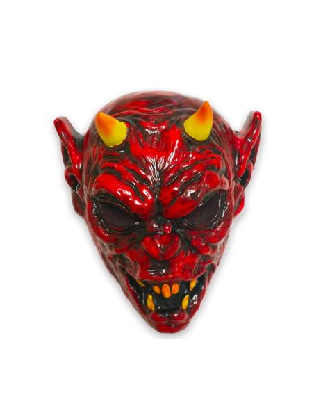 Masque Démon Cornu avec Elastique de Maintient - Taille Unique