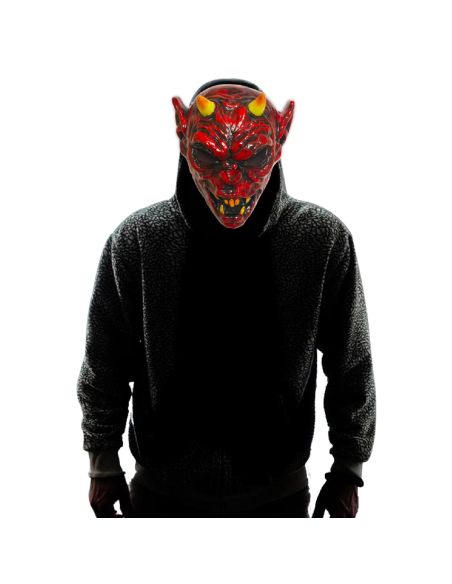 Masque Démon Cornu avec Elastique de Maintient - Taille Unique