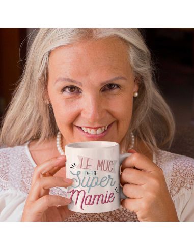 Mug "Le Mug de la Super Mamie"- Dimensions : 11,5 x 9,7 x 8 cm