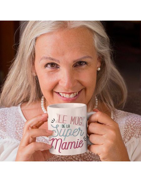 Mug "Le Mug de la Super Mamie"- Dimensions : 11,5 x 9,7 x 8 cm