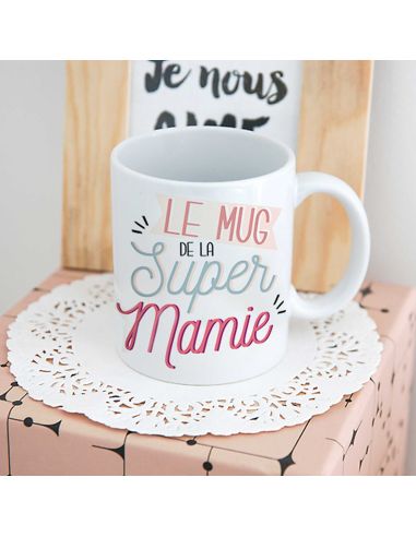 Mug "Le Mug de la Super Mamie"- Dimensions : 11,5 x 9,7 x 8 cm