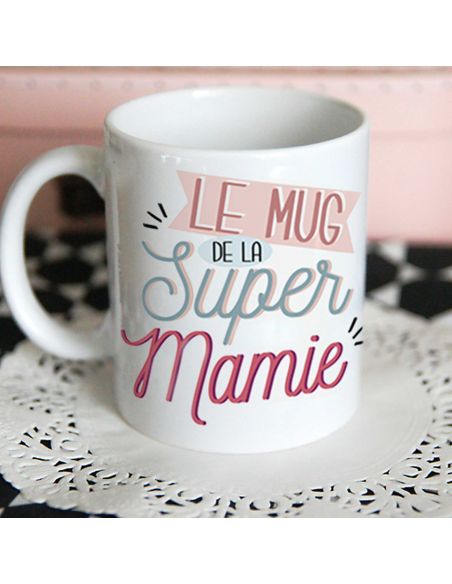Mug "Le Mug de la Super Mamie"- Dimensions : 11,5 x 9,7 x 8 cm