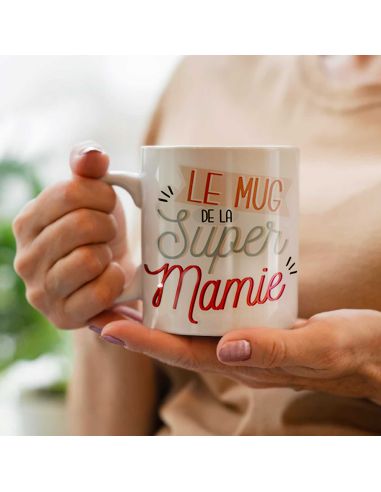 Mug "Le Mug de la Super Mamie"- Dimensions : 11,5 x 9,7 x 8 cm