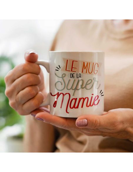 Mug "Le Mug de la Super Mamie"- Dimensions : 11,5 x 9,7 x 8 cm