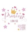 Planche Adhésive de Stickers Enfant Motifs "Prénom Princesse"