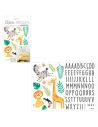 Planche adhésive de stickers enfant motifs "Prénom Savane"