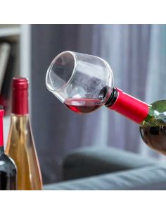 Accessoire de Table / Verseur pour Bouteille en Verre avec Joint Silicone "Verre de Vin" 2