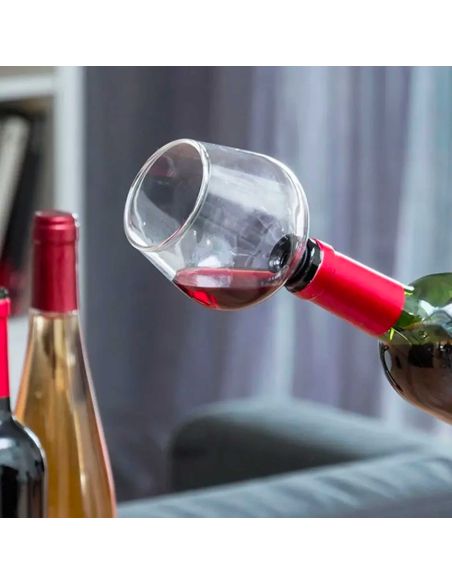 Accessoire de Table / Verseur pour Bouteille en Verre avec Joint Silicone "Verre de Vin"