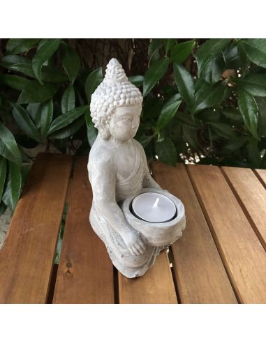 Objet de Décoration / Bougeoir Bouddha pour Bougie Chauffe-Plat / Dimensions : 15,5 x 8 x 9 cm