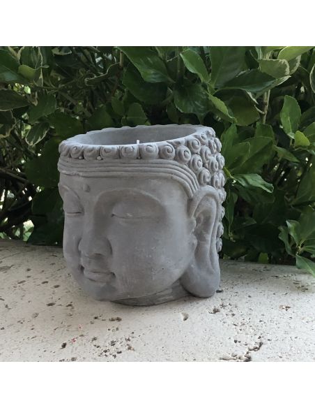 Bougie Tête de Bouddha / Dimensions : 13,5 x 13 cm / Matière: Ciment et Cire