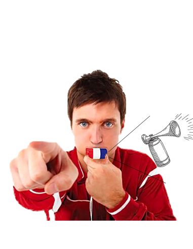 Mini Trompette Tricolore - Dimension : 7 x 5 x 4cm