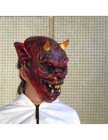 Masque Démon Cornu avec Elastique de Maintient - Taille Unique