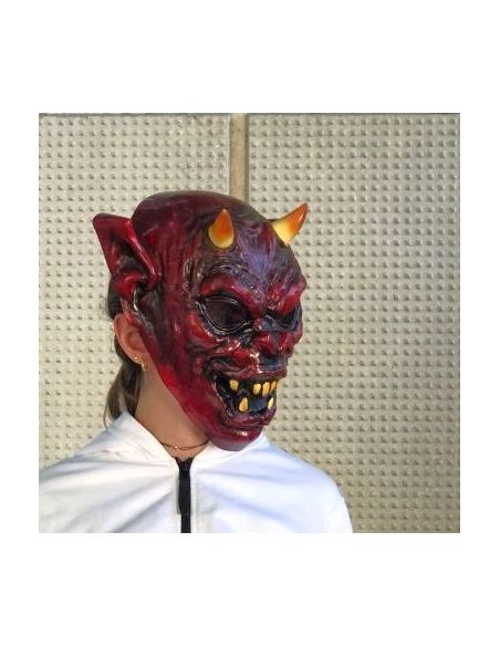 Masque Démon Cornu avec Elastique de Maintient - Taille Unique