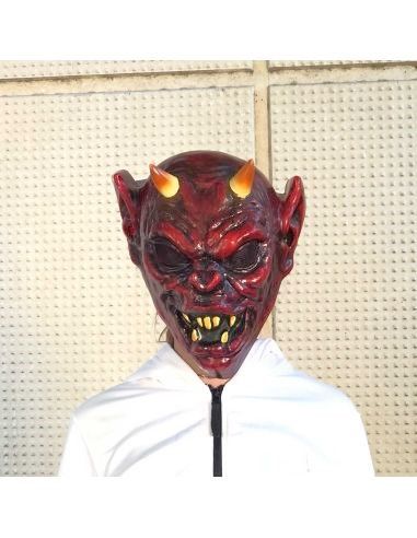 Masque Démon Cornu avec Elastique de Maintient - Taille Unique