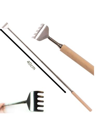 Relaxation Corporelle / Gratte-dos téléscopique en métal avec manche en bois