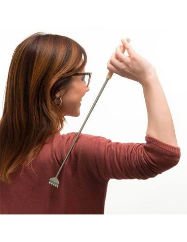 Relaxation Corporelle / Gratte-dos téléscopique en métal avec manche en bois