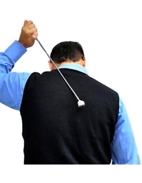 Relaxation Corporelle / Gratte-dos téléscopique en métal avec manche en bois