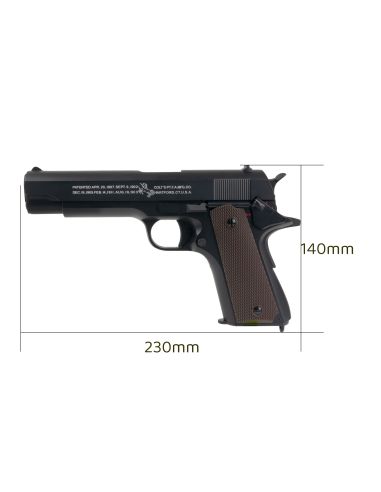 Réplique airsoft Colt 1911 AEPMosfet RTP Lipo Noir (Cybergun)