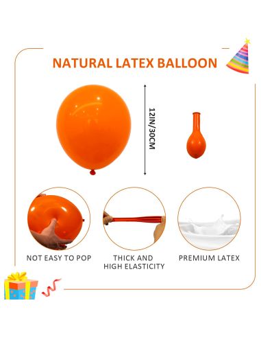 Pack de 40 Ballons Noirs et Oranges / Dimensions : 30 x 30 cm