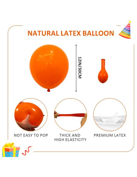 Pack de 40 Ballons Noirs et Oranges / Dimensions : 30 x 30 cm