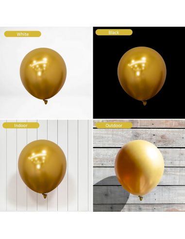 Sachet de 25 Ballons Dorés - Dimensions : 30 x 30 cm