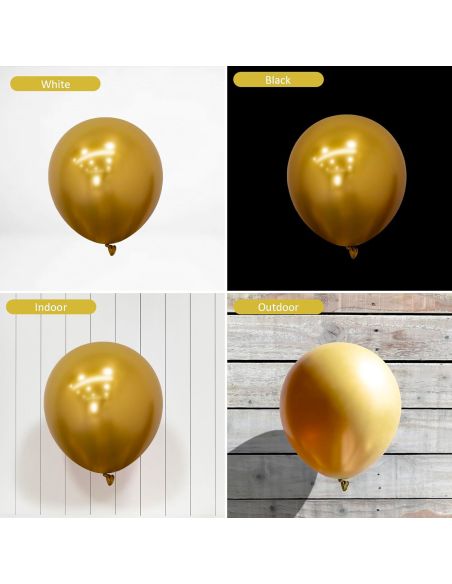 Sachet de 25 Ballons Dorés - Dimensions : 30 x 30 cm