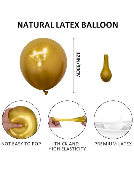 Sachet de 25 Ballons Dorés - Dimensions : 30 x 30 cm