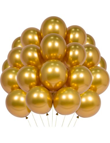 Sachet de 25 Ballons Dorés - Dimensions : 30 x 30 cm