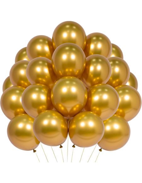 Sachet de 25 Ballons Dorés - Dimensions : 30 x 30 cm