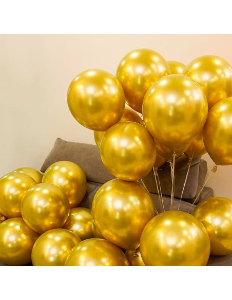 Sachet de 25 Ballons Dorés - Dimensions : 30 x 30 cm