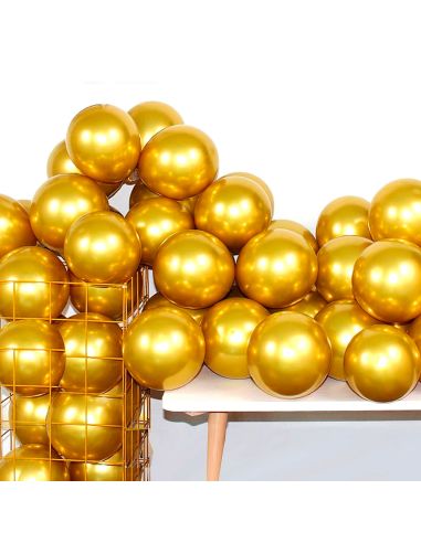 Sachet de 25 Ballons Dorés - Dimensions : 30 x 30 cm