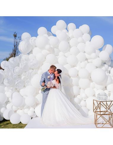 Sachet de 25 Ballons Blanc - Dimensions : 30 x 30 cm