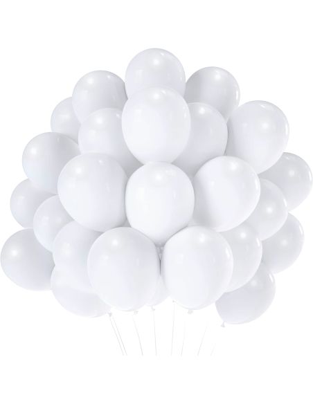 Sachet de 25 Ballons Blanc - Dimensions : 30 x 30 cm