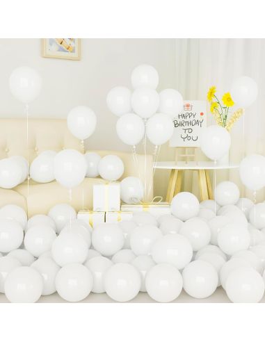 Sachet de 25 Ballons Blanc - Dimensions : 30 x 30 cm
