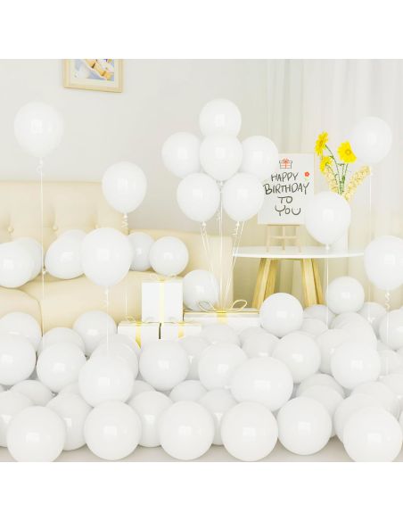 Sachet de 25 Ballons Blanc - Dimensions : 30 x 30 cm