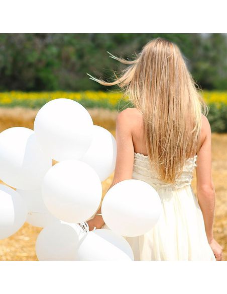 Sachet de 25 Ballons Blanc - Dimensions : 30 x 30 cm