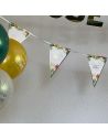 Guirlande de 10 Fanions "Joyeuse Retraite" Tropical - Dimensions : 300 x 21 cm.