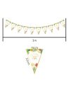 Guirlande de 10 Fanions "Joyeuse Retraite" Tropical - Dimensions : 300 x 21 cm.