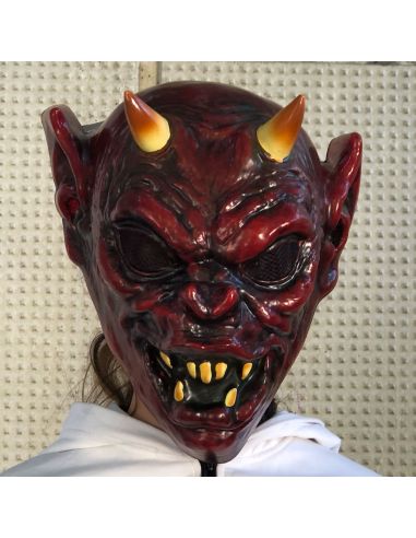 Masque Démon Cornu avec Elastique de Maintient - Taille Unique