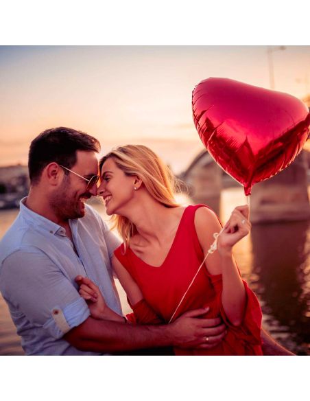 Ballon Aluminium en Cœur Rouge / Dimension : 45 cm