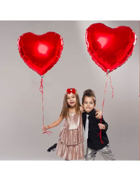 Ballon Aluminium en Cœur Rouge / Dimension : 45 cm